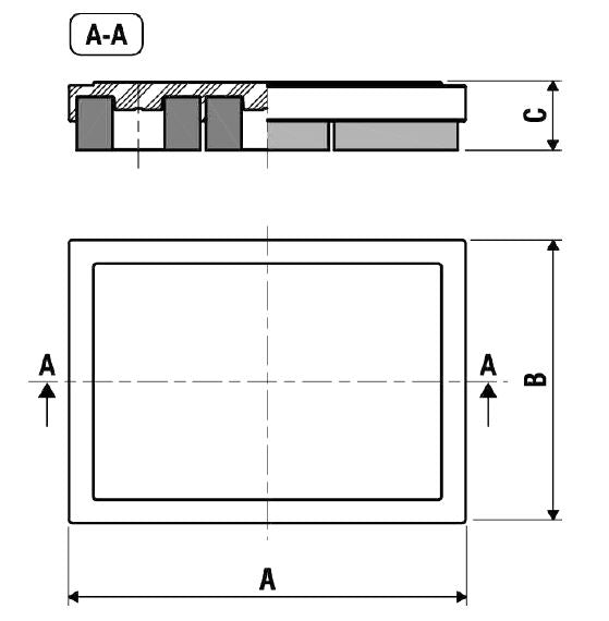 Dimensions for single rubber G Pad